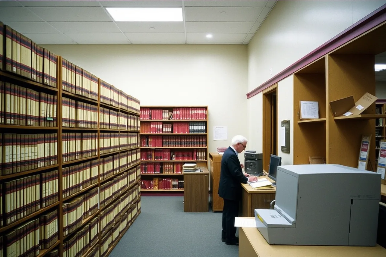 Massachusetts archives reading room with bound registers and microfilm readers (Massachusetts archives and academic name research, an overview)